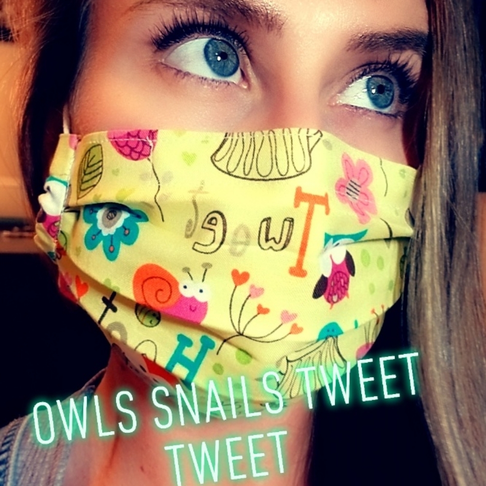 Owls girl face mask cotton metal nose